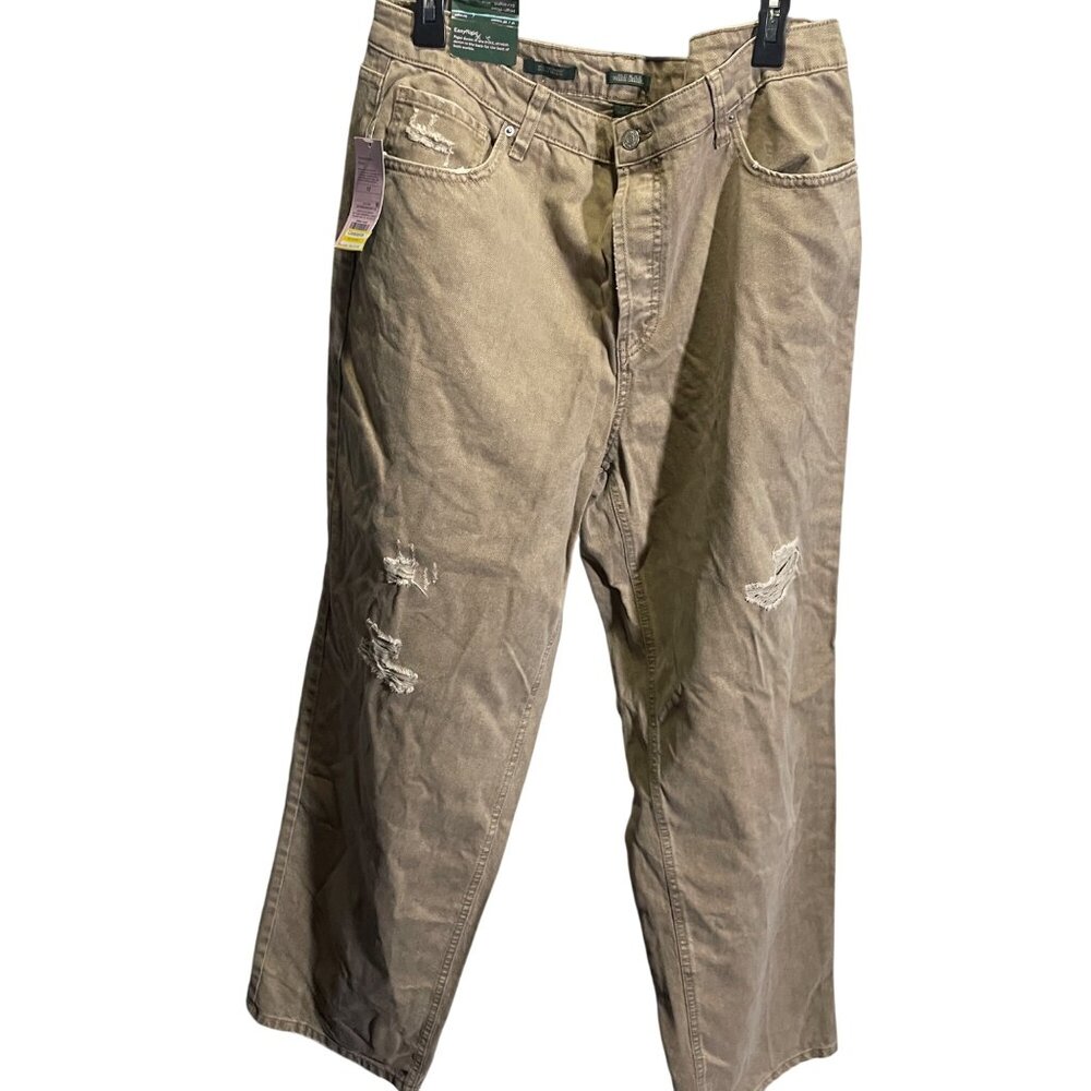 Wild Fable High-Rise Straight Jeans 17 Light Brown‎ Distressed